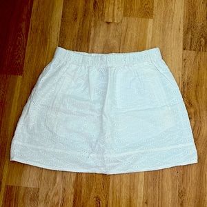 NWT J. Crew Factory White Eyelet Mini Skirt Size XS